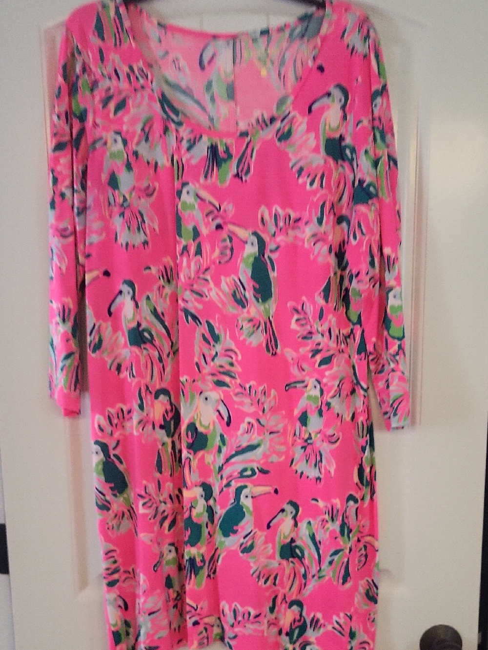Lilly Pulitzer Pink Tropical Toucan Shift Dress